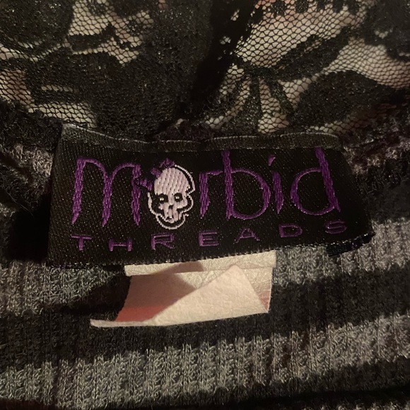 *TRADED* Rare Morbid Threads Striped Shirt - Picture 2 of 6